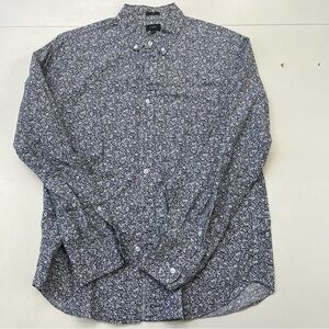 J. Crew blue/white paisley button down, men’s large